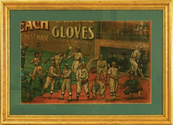 1910 Peach Baseball Gloves